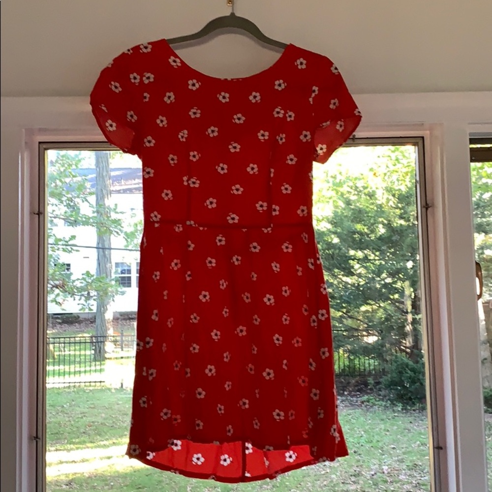 Poppy Red Floral Dress